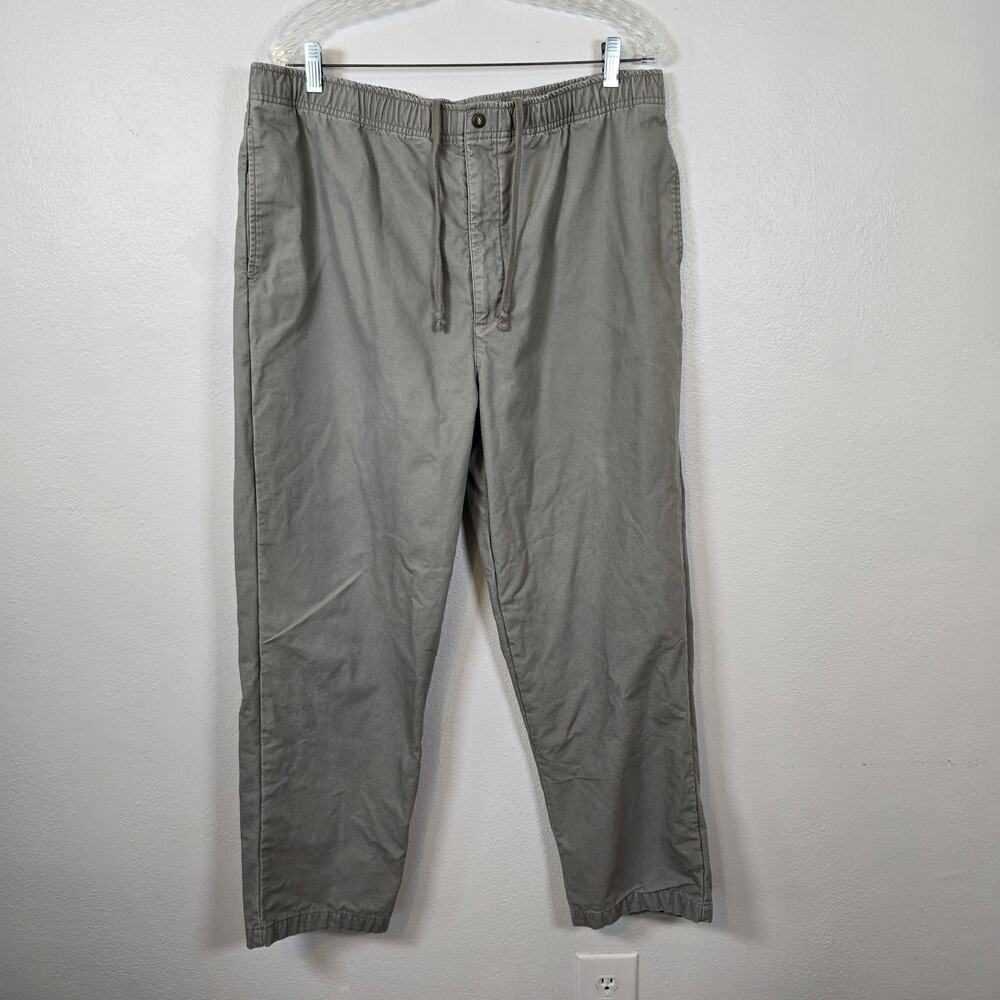 L.L.Bean Flannel Lined Chino Pants Men's Khaki L 30 Inseam Tan Plaid Outdoorcore